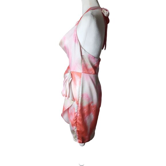 Musette Pink & Coral Tie-Dye Halter Mini Dress Fairycore Size Small - Picture 2 of 8